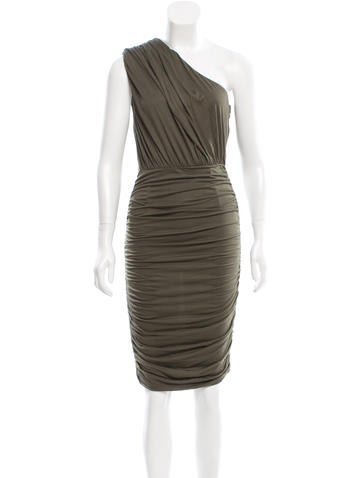 Alice + Olivia Gathered One-Shoulder Dress