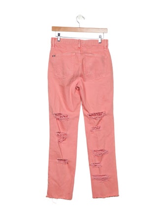 Alice + Olivia Mid-Rise Straight Leg Jeans