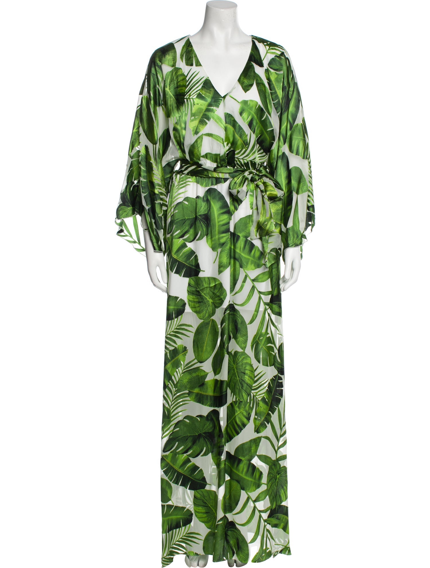 Alice + Olivia Floral Print Long Dress Green Dresses, Clothing