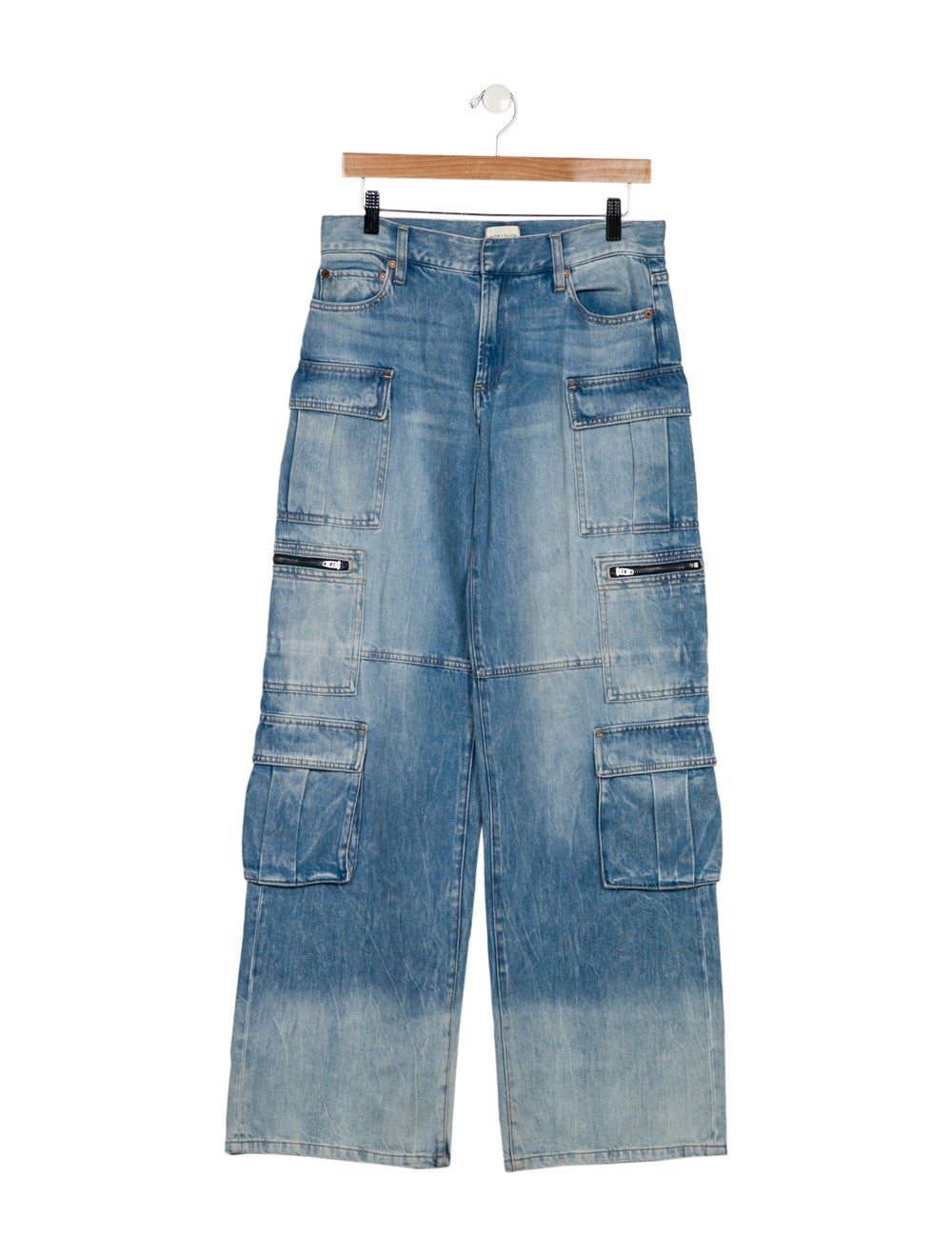 Alice + Olivia MidRise Wide Leg Jeans Blue, 10" Rise Jeans, Clothing