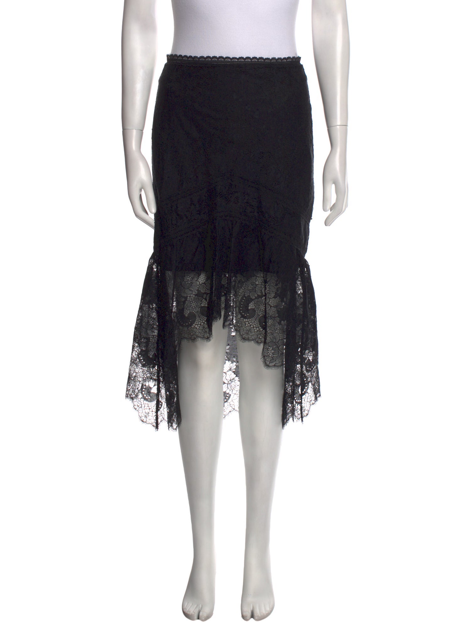 Alice + Olivia Ruffle Embellishment Midi Length Skirt