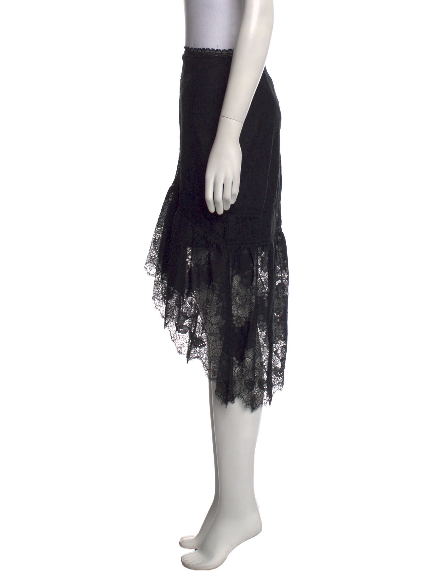 Alice + Olivia Ruffle Embellishment Midi Length Skirt