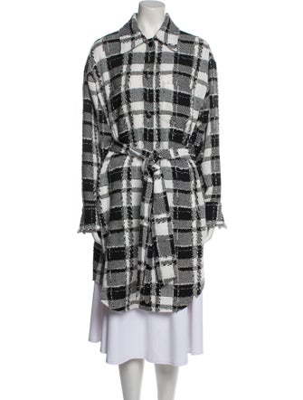 Alice + Olivia Tweed Plaid Print Coat