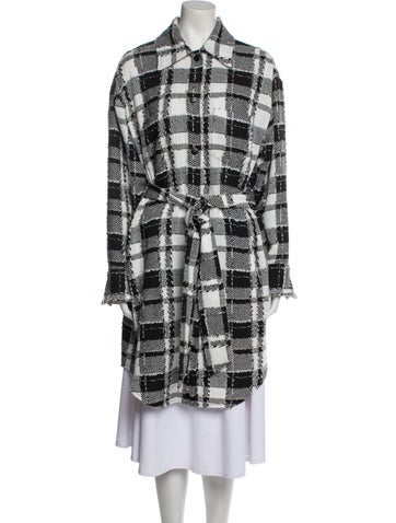 Alice + Olivia Coats Tweed Plaid Print Coat US 2 | XS