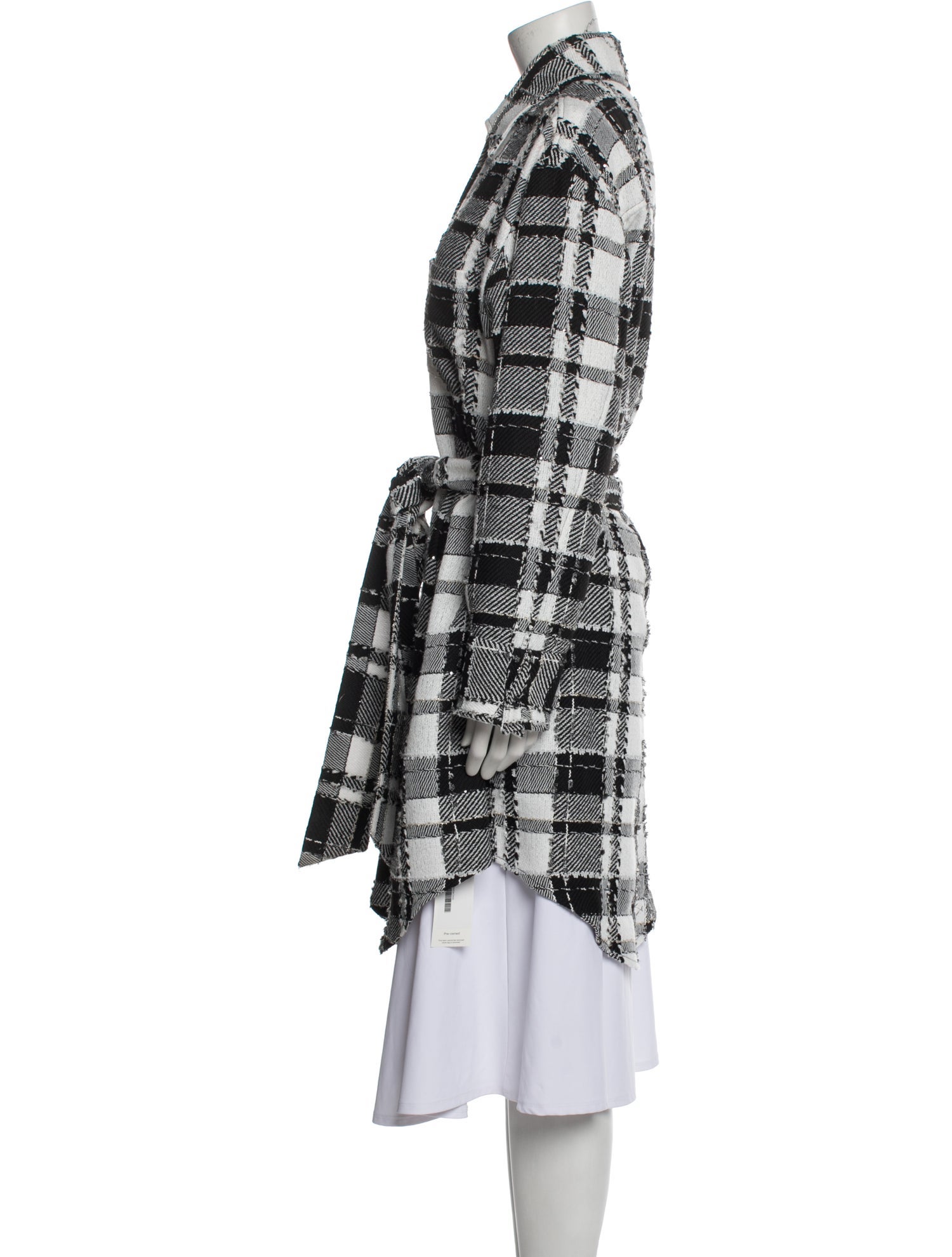 Alice + Olivia Tweed Plaid Print Coat