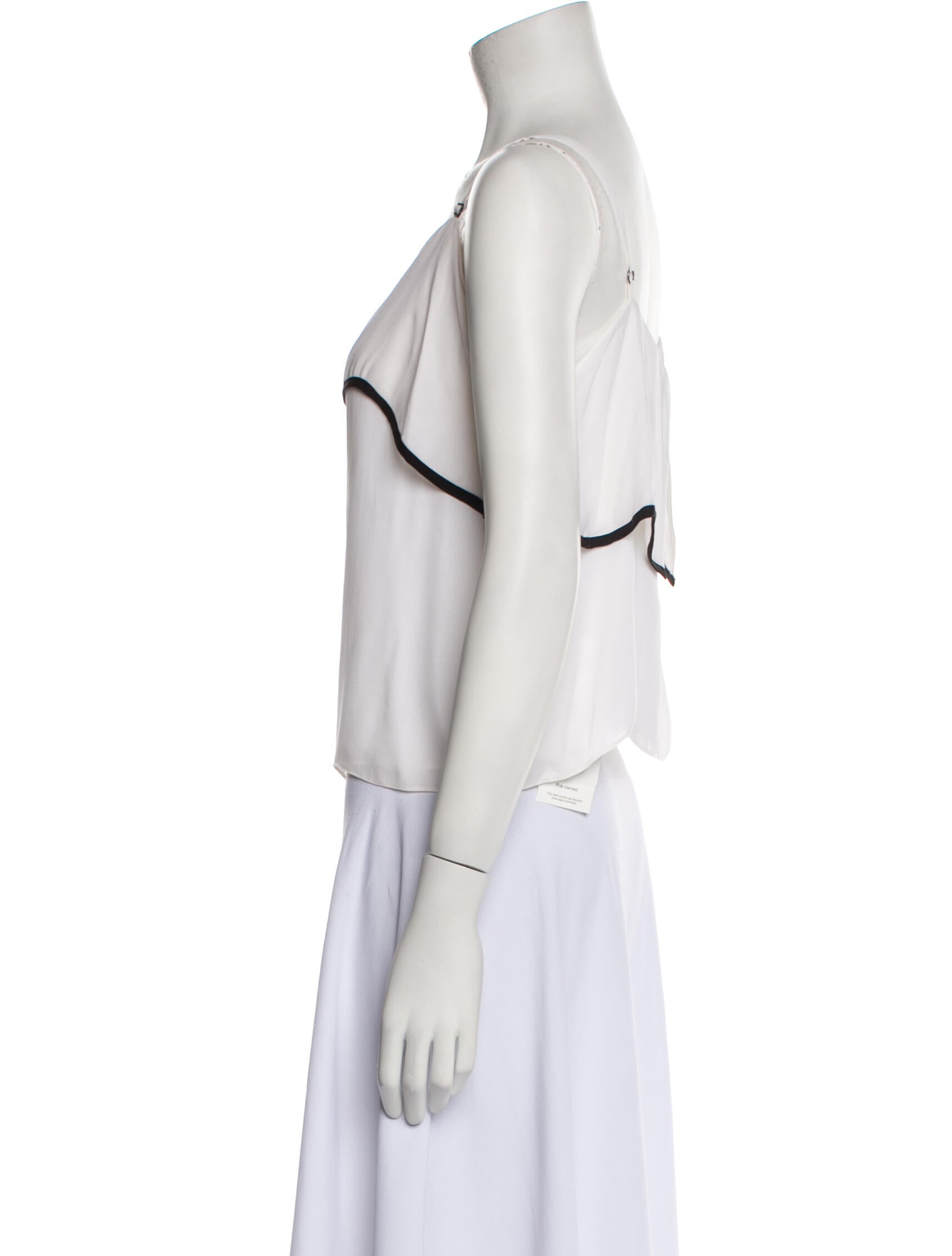 Alice + Olivia Silk Square Neckline Crop Top