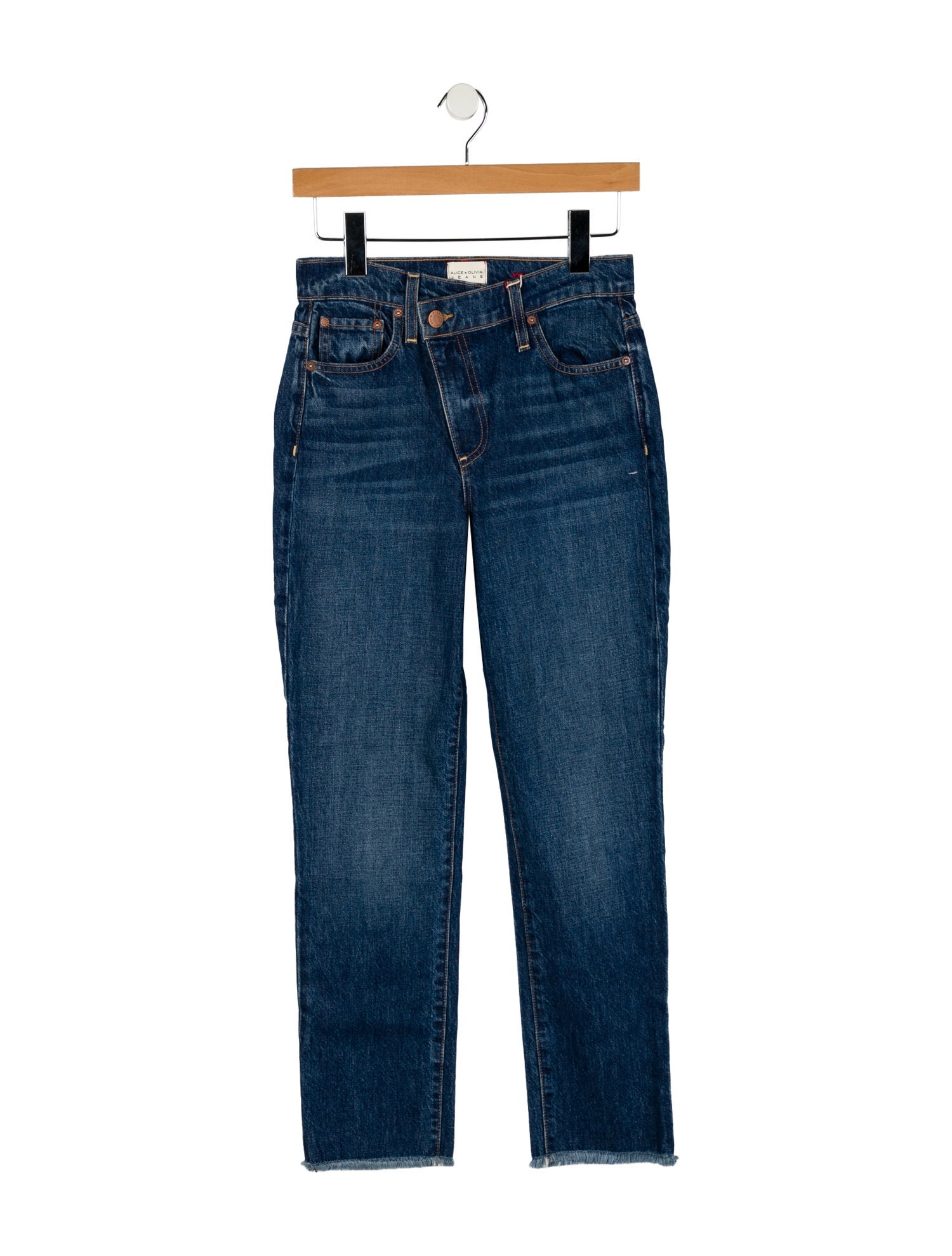 Alice + Olivia Mid-Rise Straight Leg Jeans