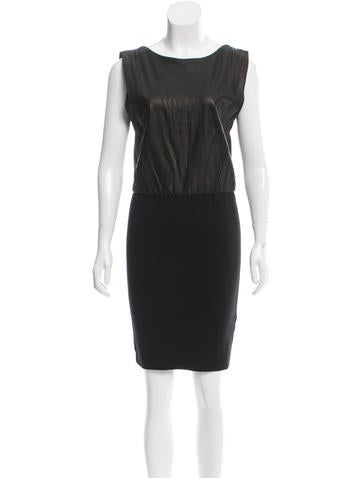 Alice + Olivia Leather-Accented Mini Dress w/ Tags