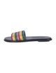 Alice + Olivia Leather Striped Slides
