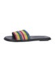 Alice + Olivia Leather Striped Slides