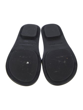 Alice + Olivia Leather Striped Slides