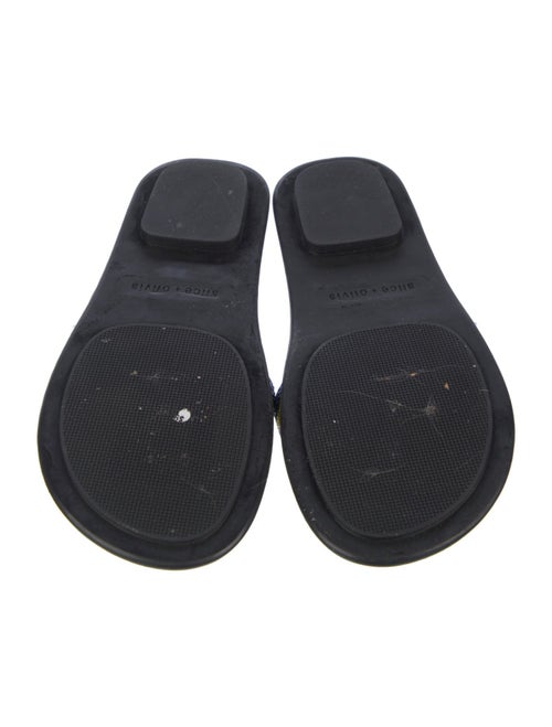 Alice + Olivia Leather Striped Slides