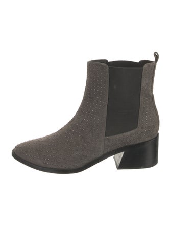 Alice + Olivia Suede Studded Accents Chelsea Boots