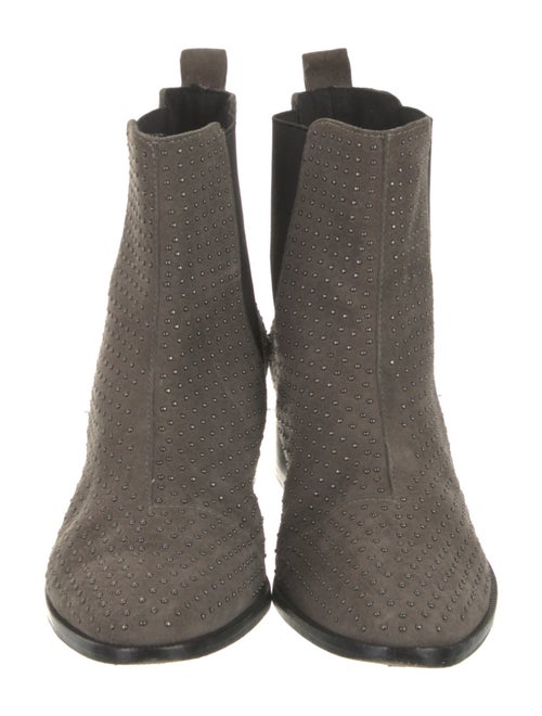 Alice + Olivia Suede Studded Accents Chelsea Boots