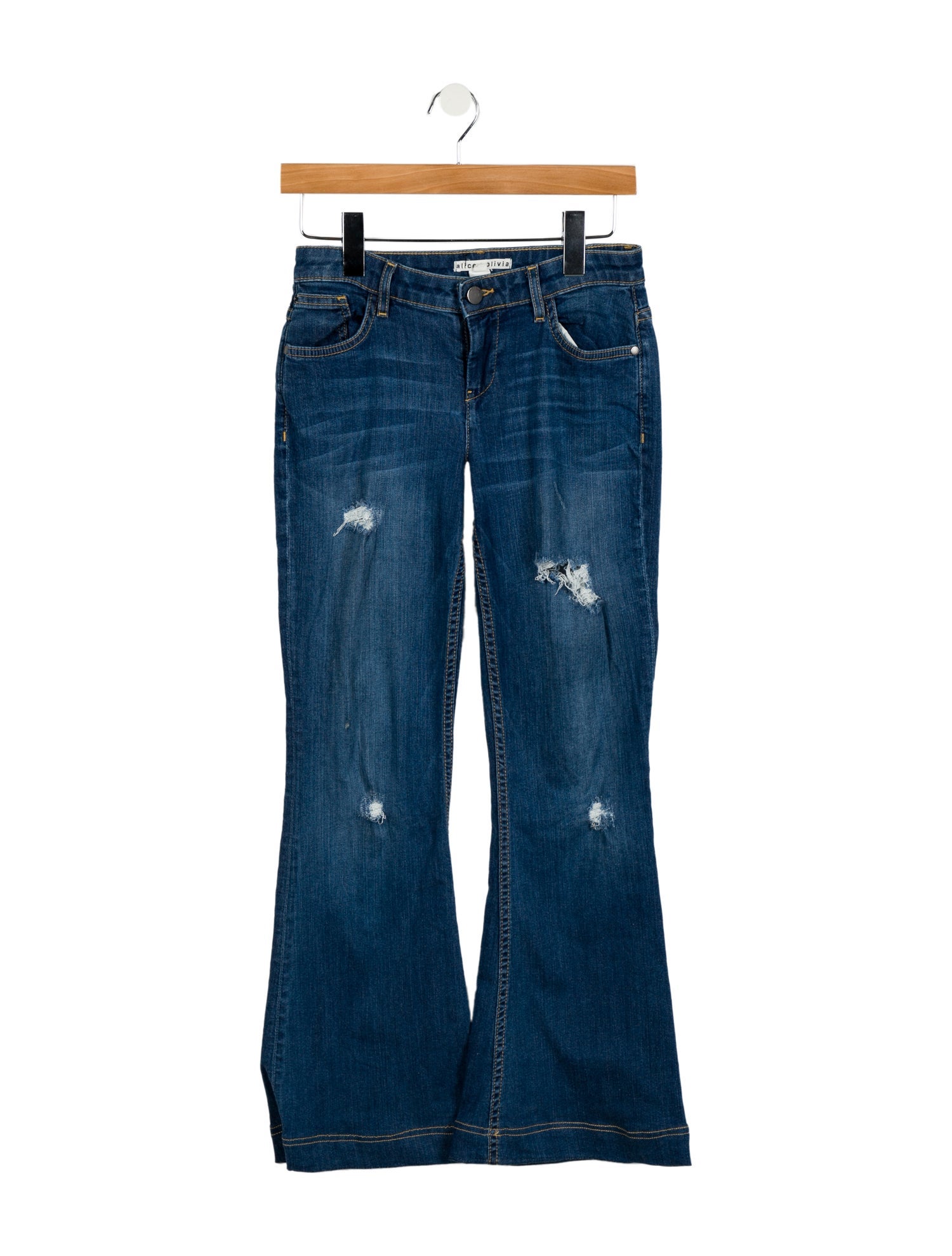 Alice + Olivia Mid-Rise Wide Leg Jeans