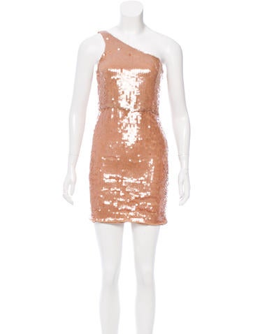 Alice + Olivia Sequined One-Shoulder Dress