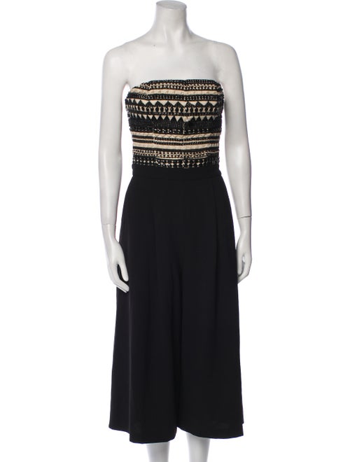 Alice + Olivia Patterned Strapless Jumpsuit