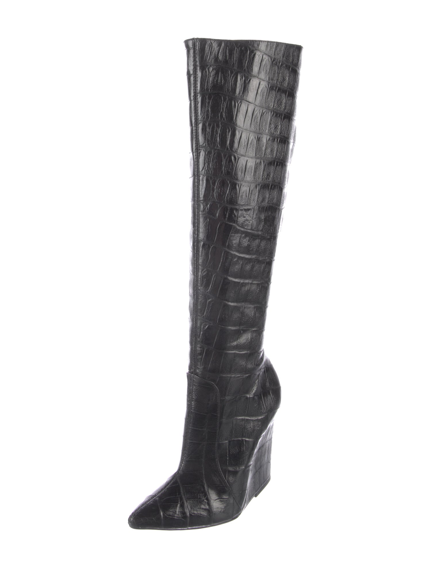 Alice + Olivia Embossed Leather Animal Print Boots