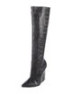 Alice + Olivia Embossed Leather Animal Print Boots