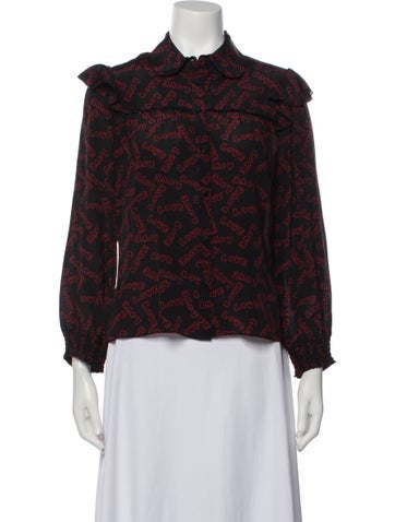 Alice + Olivia Tops Silk Floral Print Blouse S