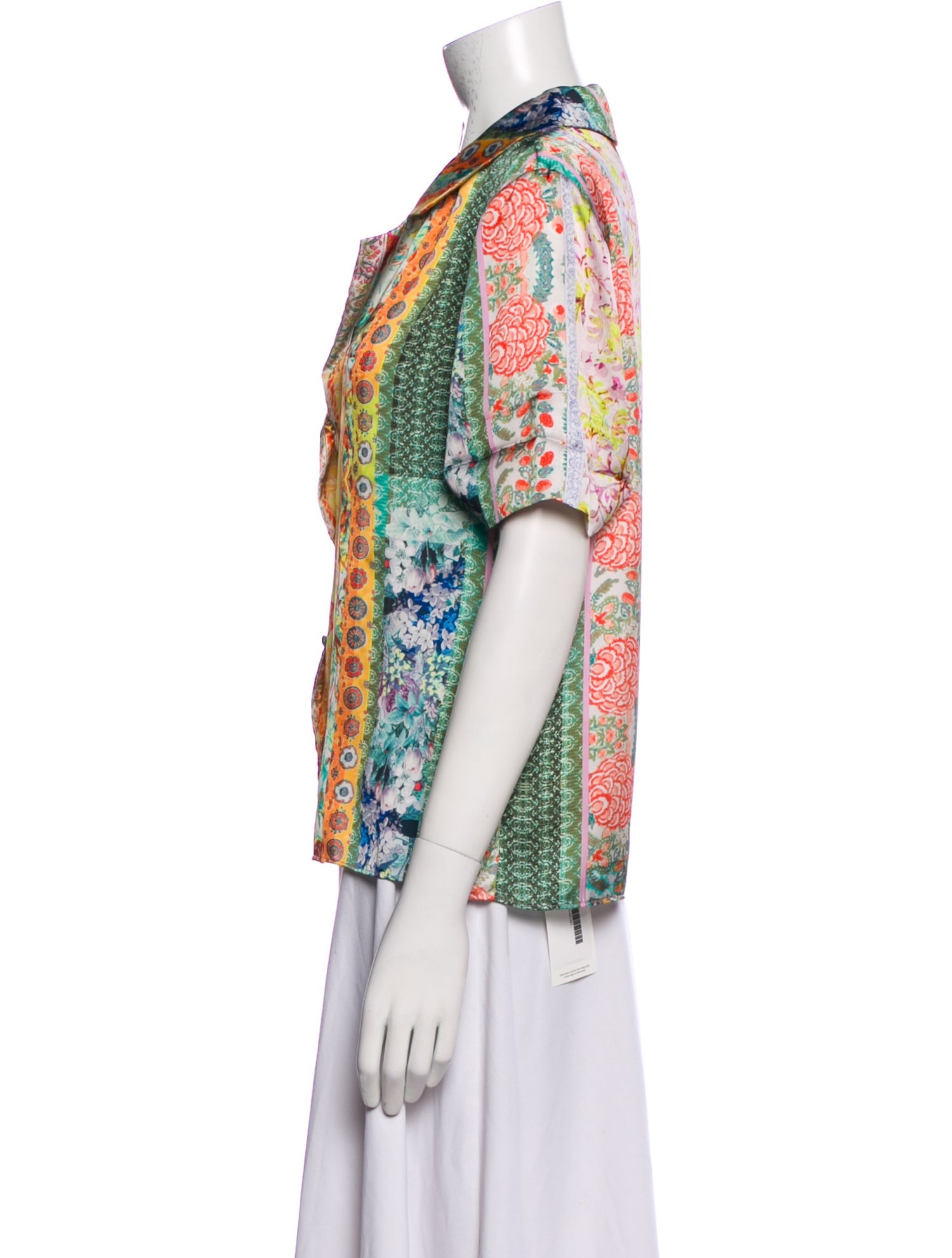 Alice + Olivia Floral Print Short Sleeve Blouse