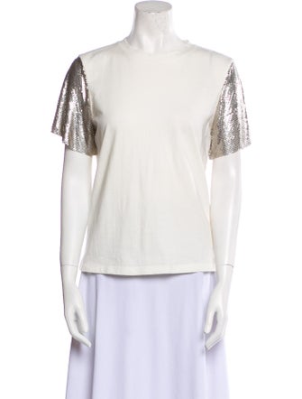 Alice + Olivia Mock Neck Short Sleeve T-Shirt