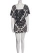Alice + Olivia Printed Square Neckline Romper