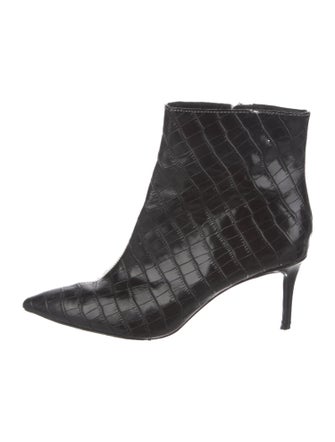 Alice + Olivia Leather Animal Print Boots