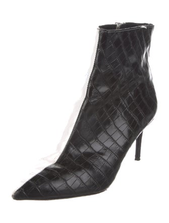 Alice + Olivia Leather Animal Print Boots