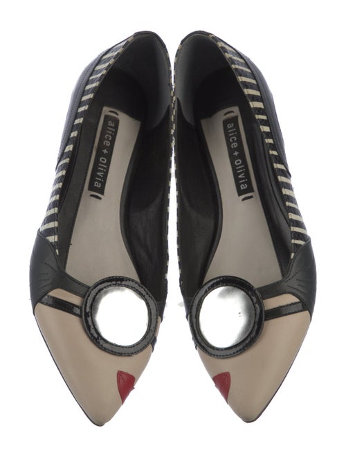 Alice + Olivia Leather Striped Flats