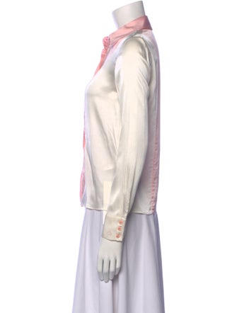 Alice + Olivia Silk Long Sleeve Button-Up Top