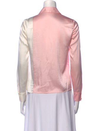 Alice + Olivia Silk Long Sleeve Button-Up Top