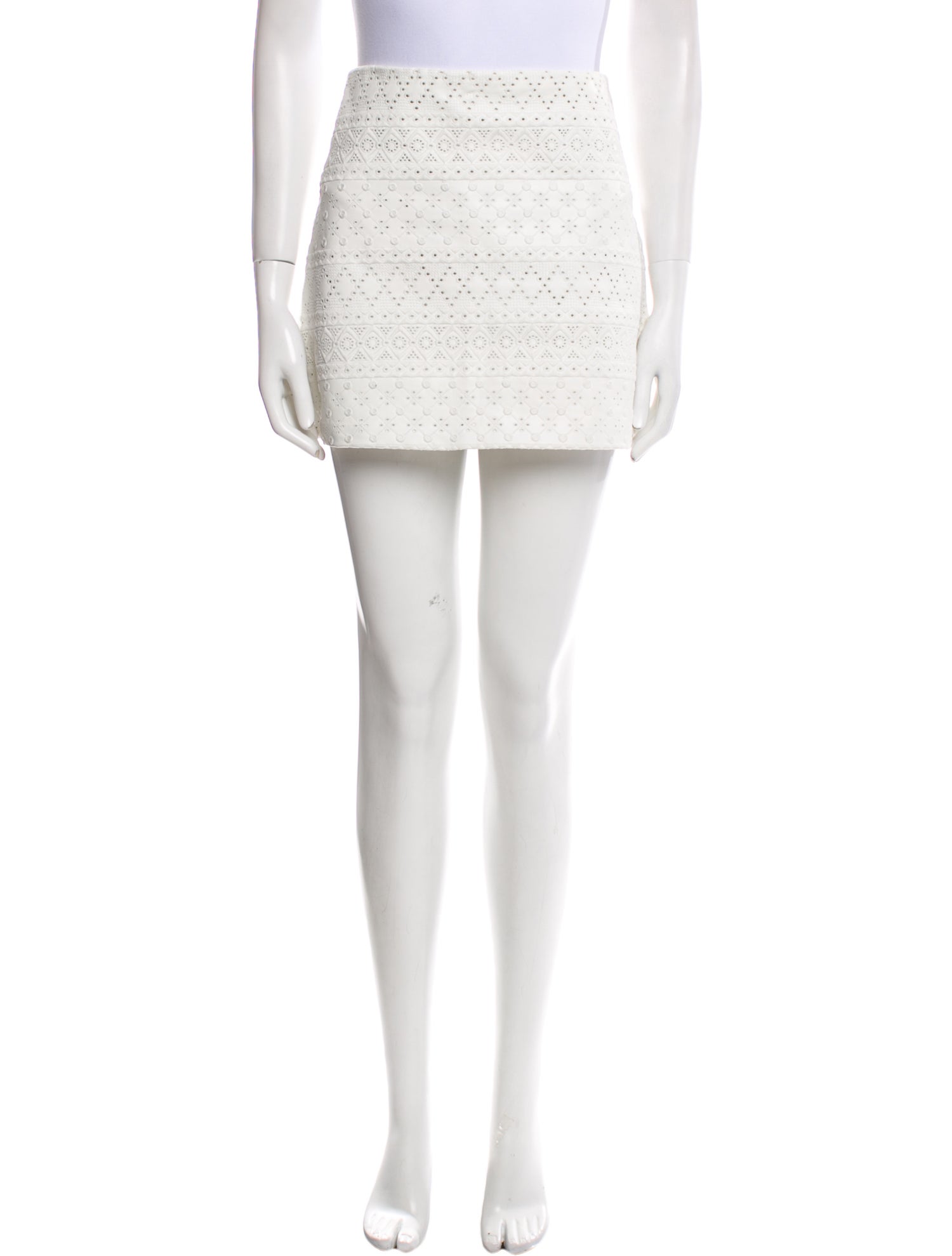 Alice + Olivia Eyelet Trim Mini Skirt