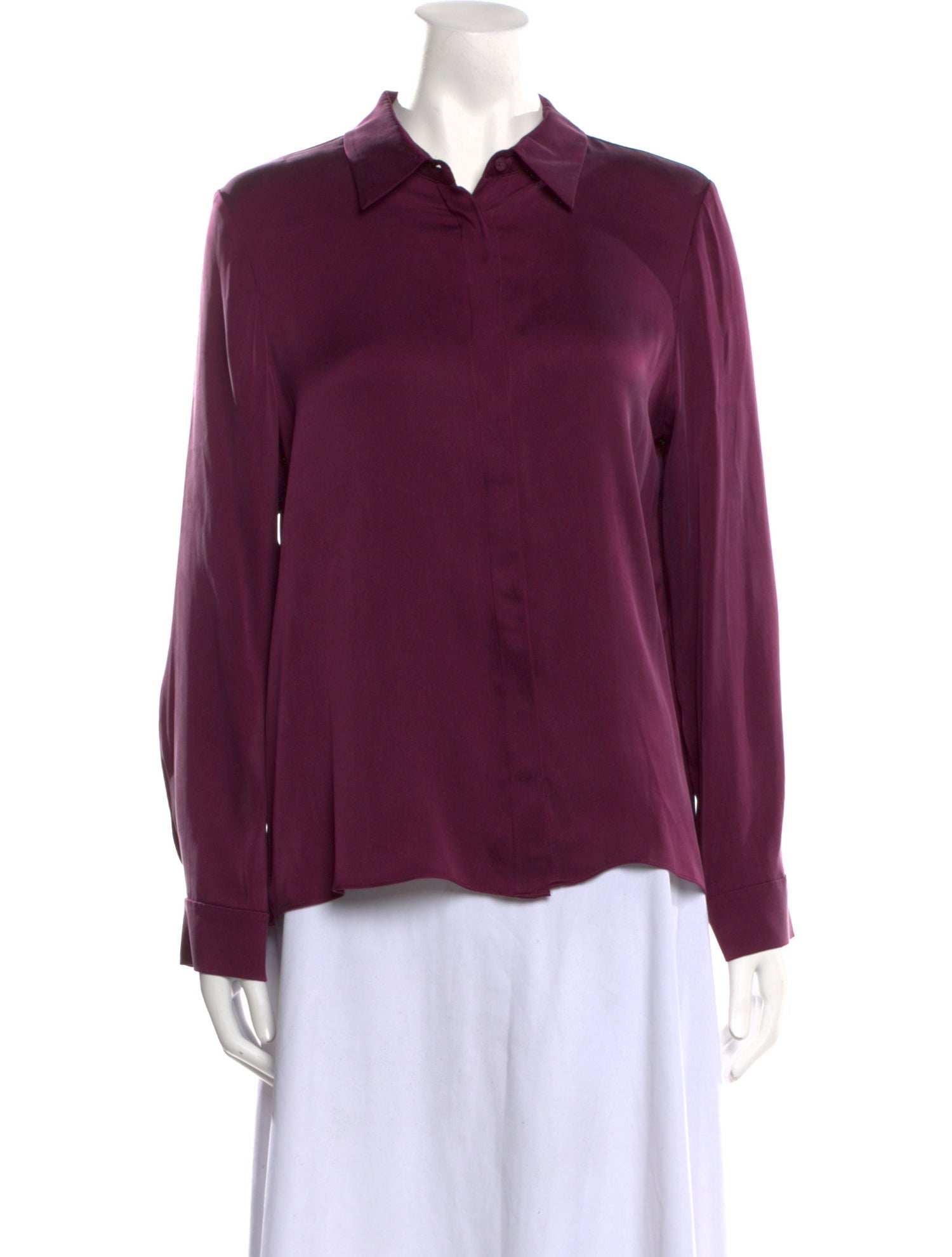 Alice + Olivia Silk Long Sleeve Button-Up Top