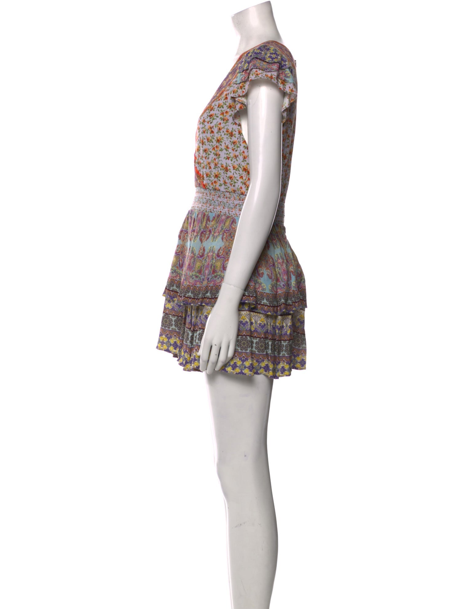 Alice + Olivia Floral Print V-Neck Romper