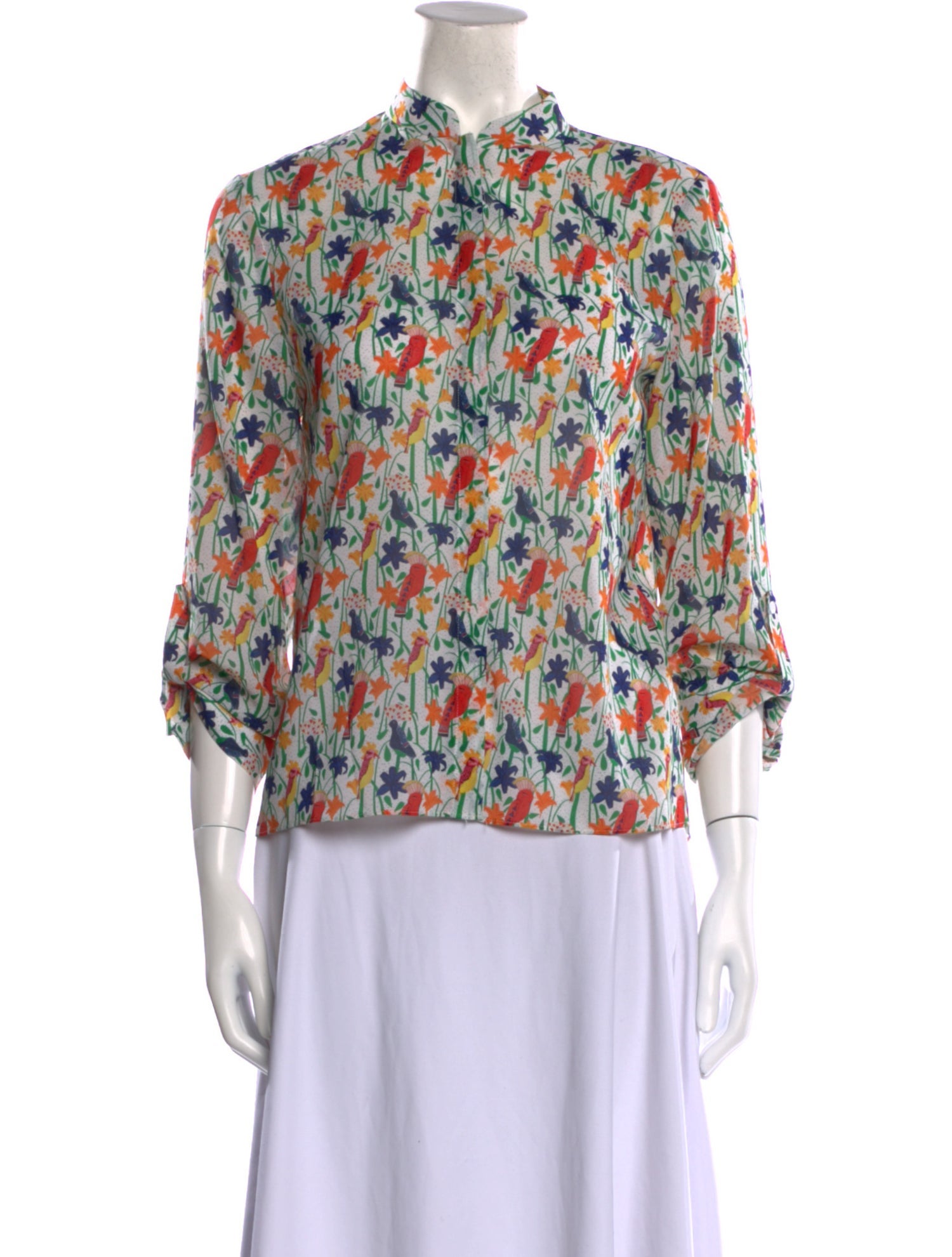 Alice + Olivia Silk Floral Print Blouse
