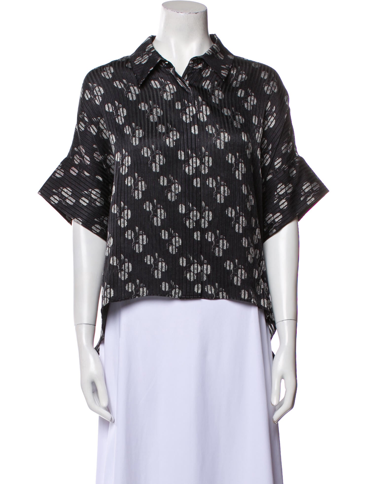 Alice + Olivia Printed Short Sleeve Polo