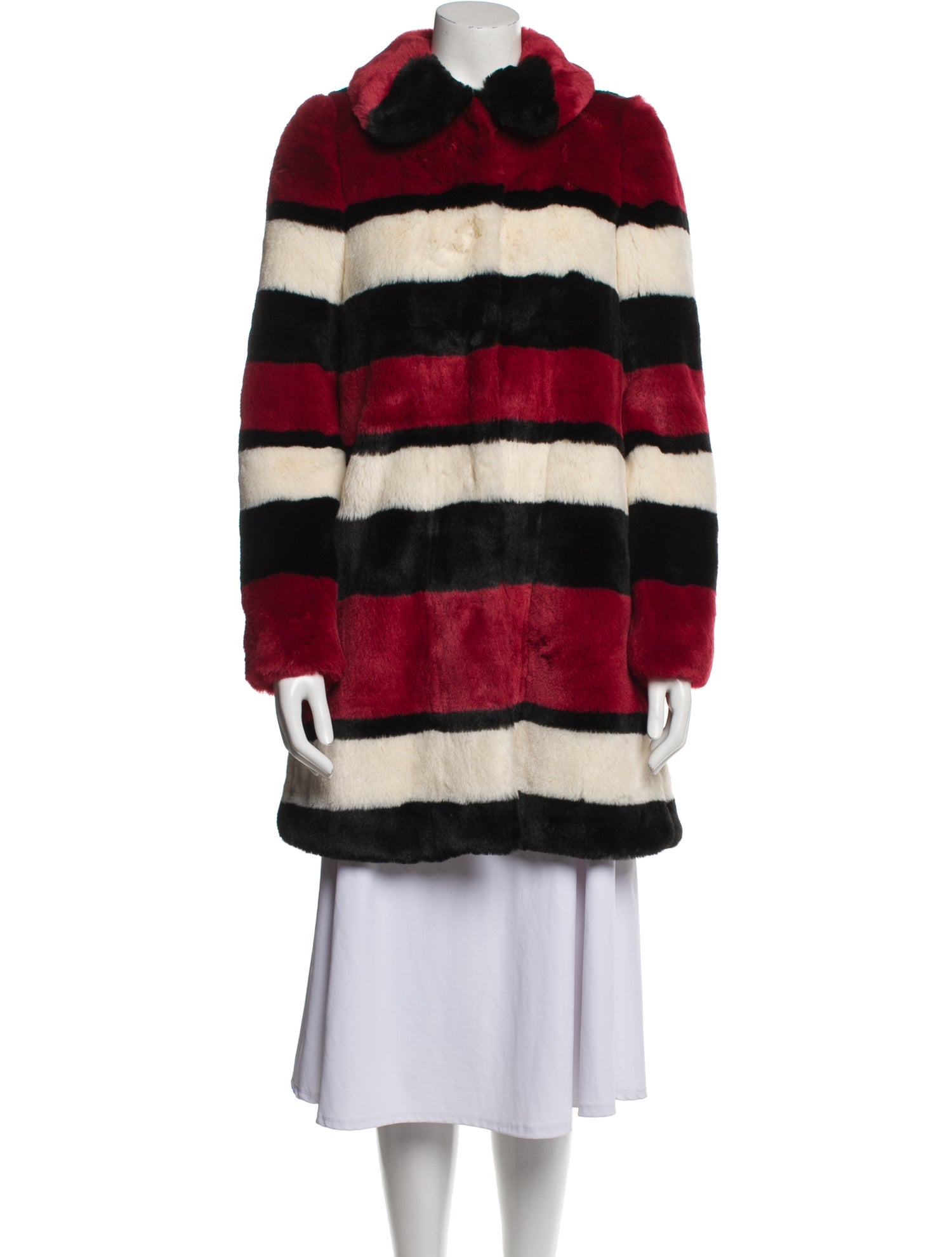 Alice + Olivia Faux Fur Striped Faux Fur Coat
