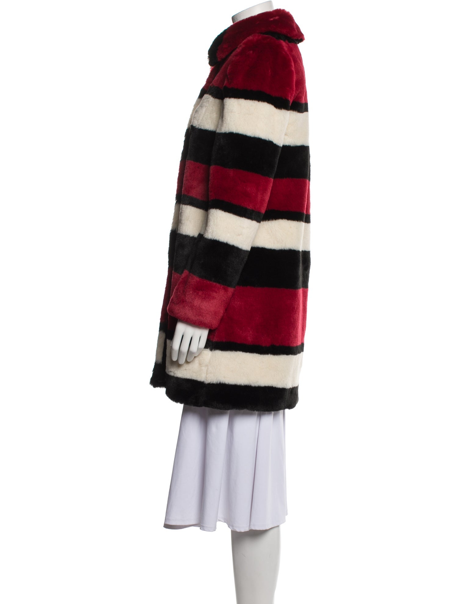 Alice + Olivia Faux Fur Striped Faux Fur Coat