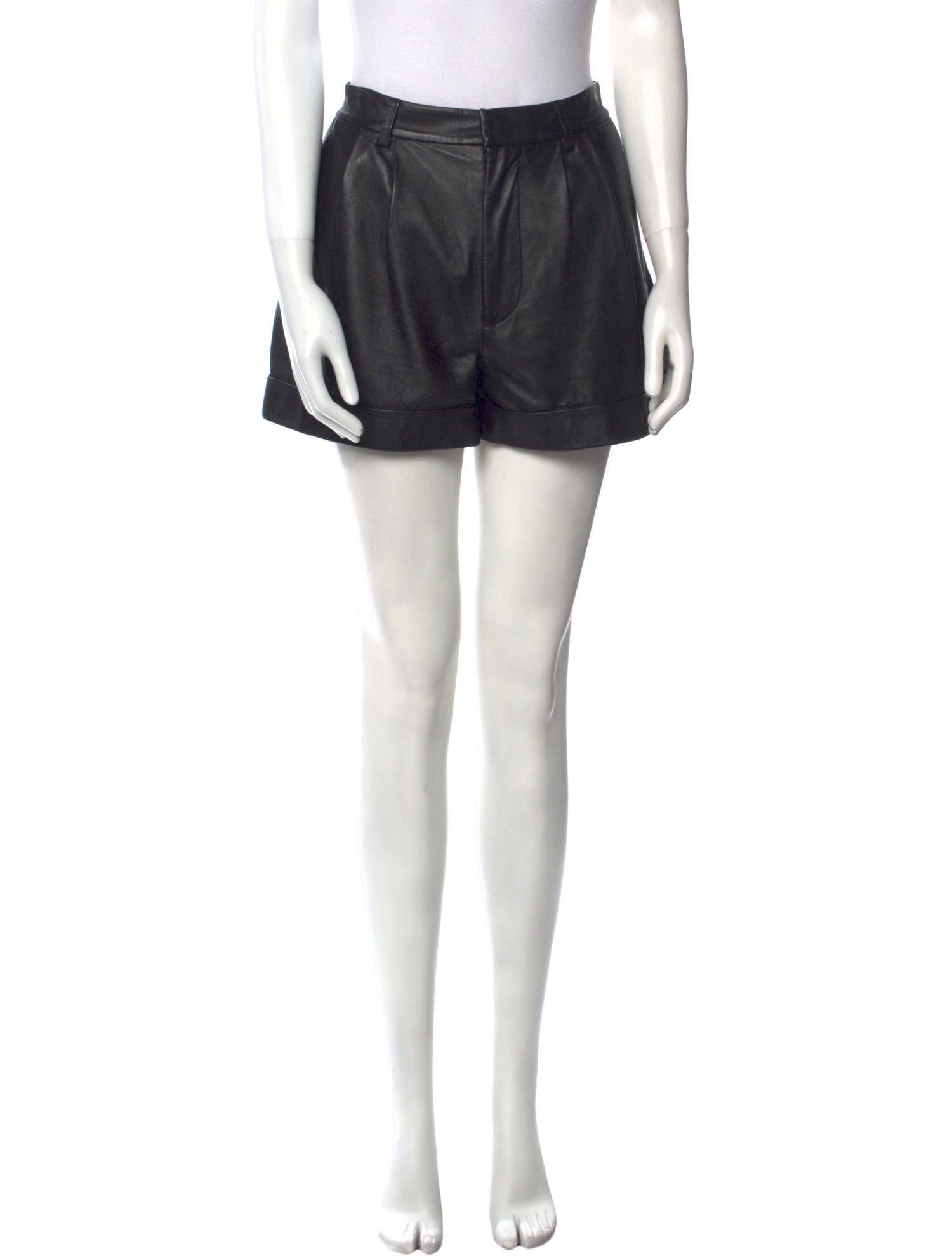 Alice + Olivia Lamb Leather Mini Shorts