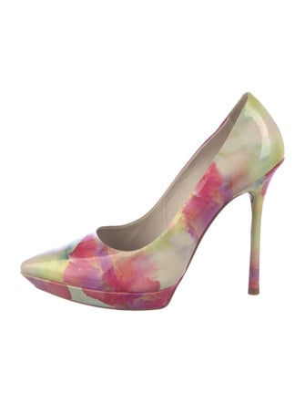 Alice + Olivia Patent Leather Tie-Dye Print Pumps
