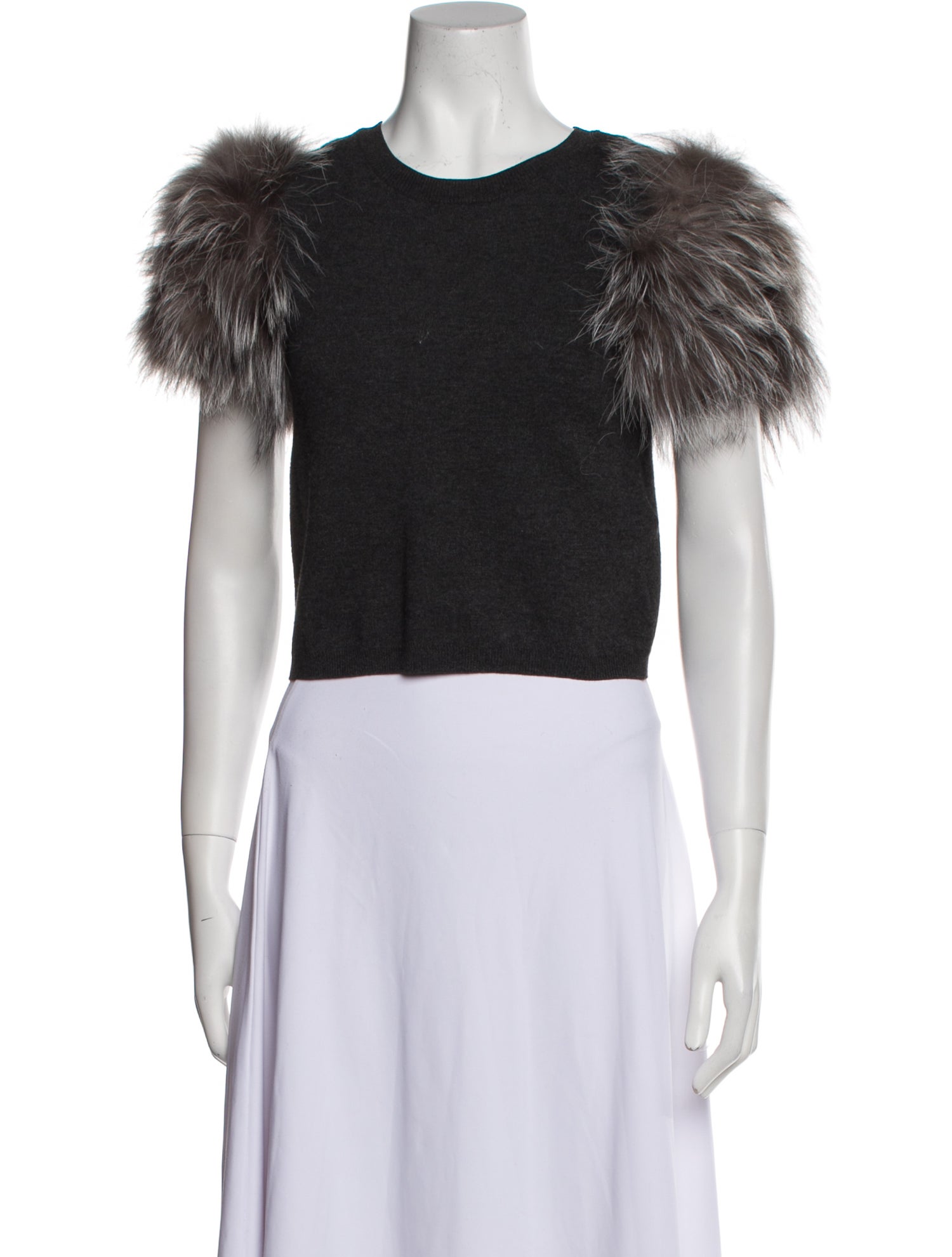 Alice + Olivia Crew Neck Short Sleeve Crop Top