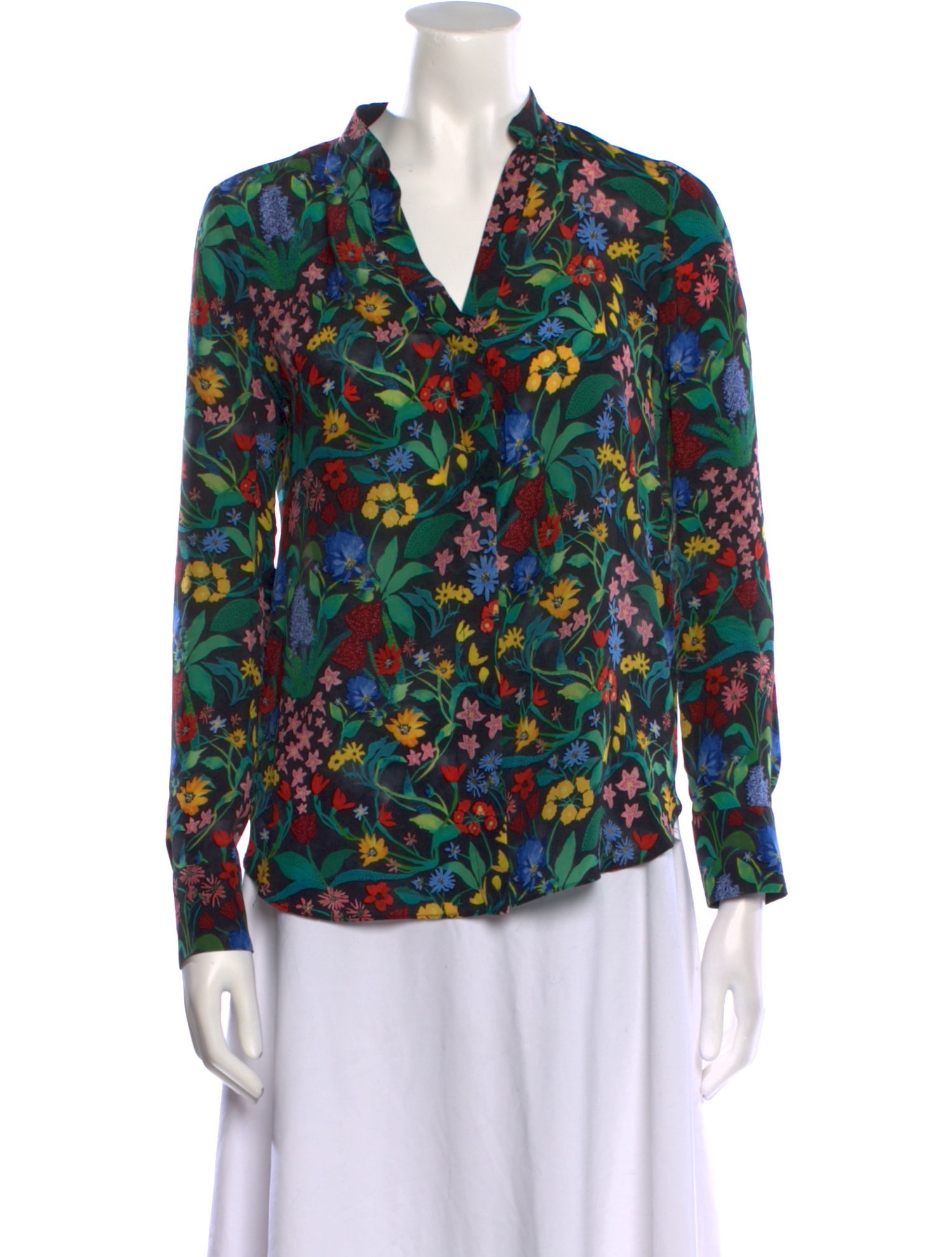 Alice + Olivia Silk Floral Print Blouse