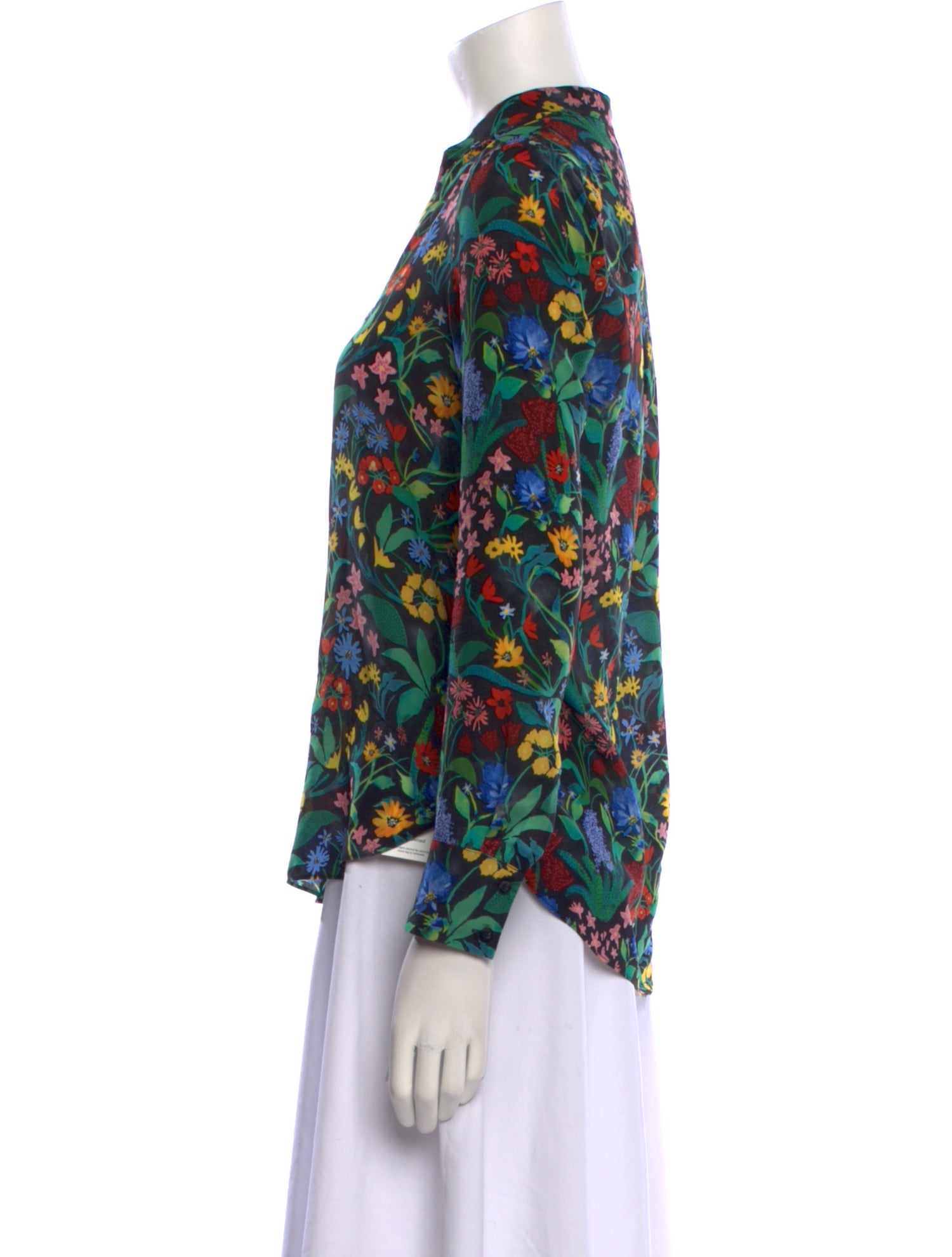 Alice + Olivia Silk Floral Print Blouse