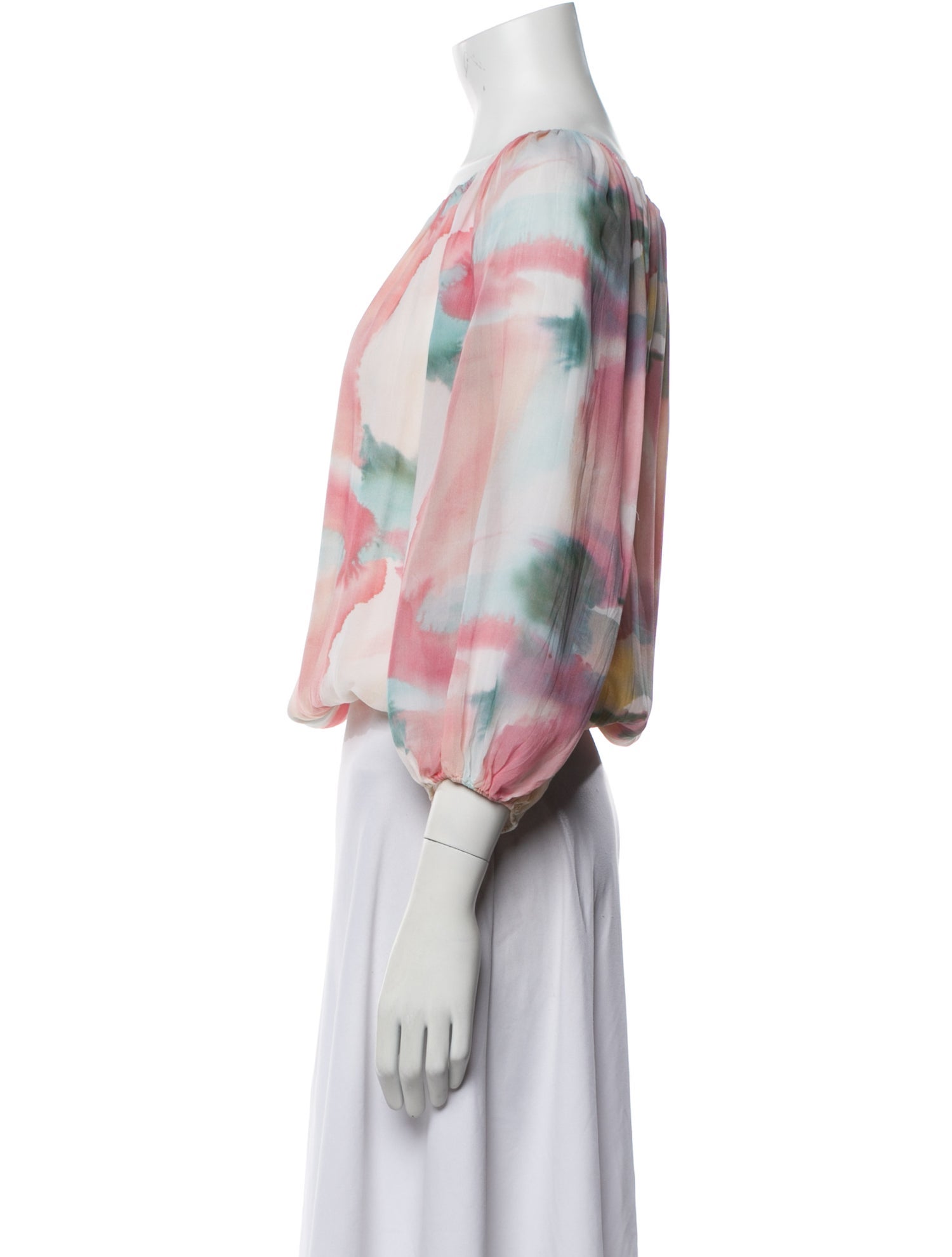 Alice + Olivia Silk Tie-Dye Print Crop Top