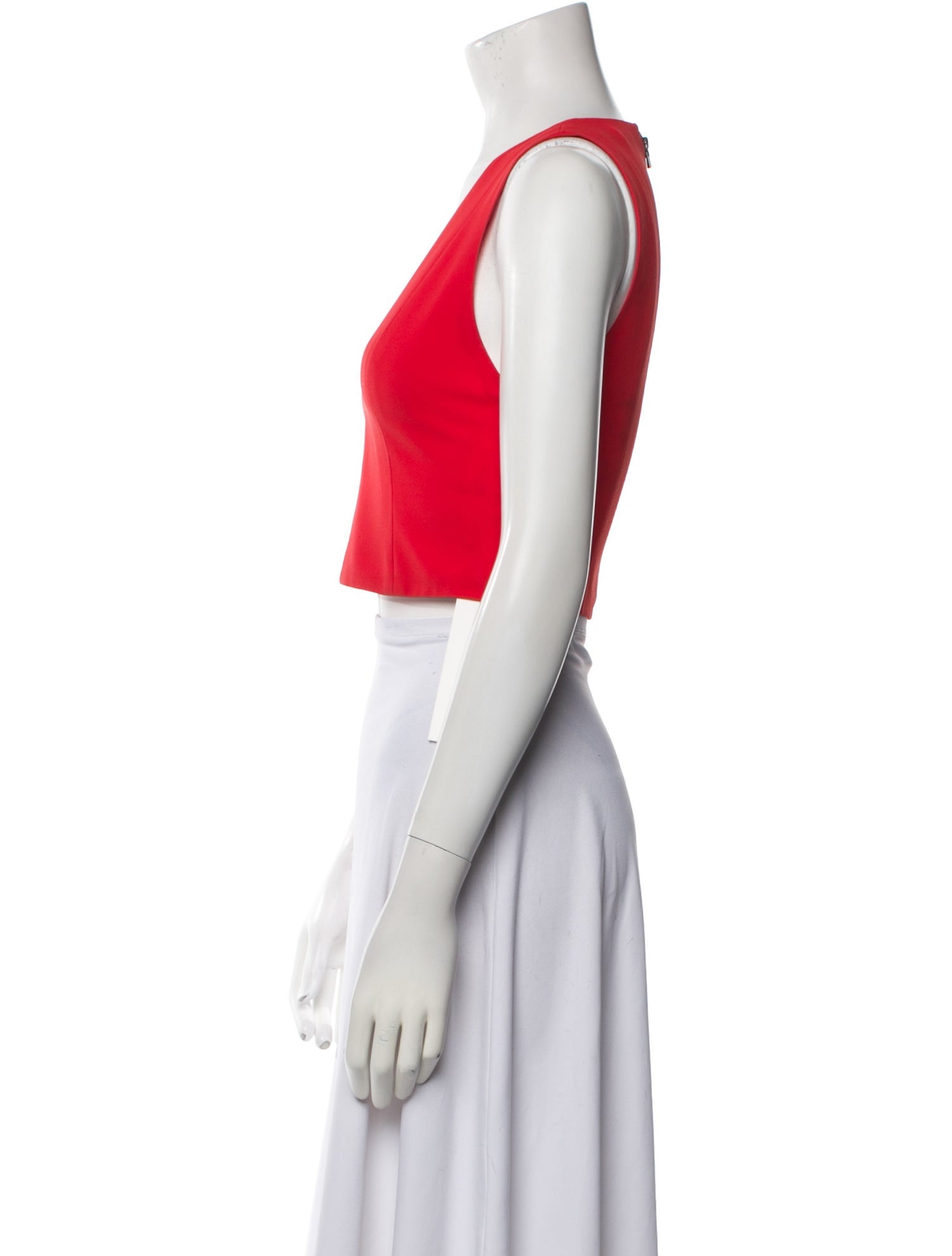 Alice + Olivia Plunge Neckline Sleeveless Crop Top