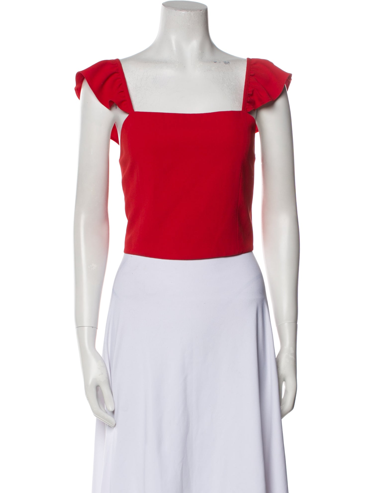 Alice + Olivia Square Neckline Short Sleeve Crop Top