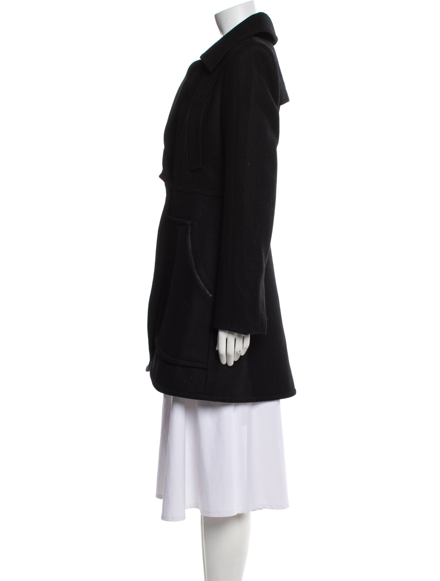 Alice + Olivia Wool Faux Fur Coat