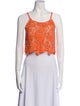 Alice + Olivia Lace Pattern Scoop Neck Crop Top