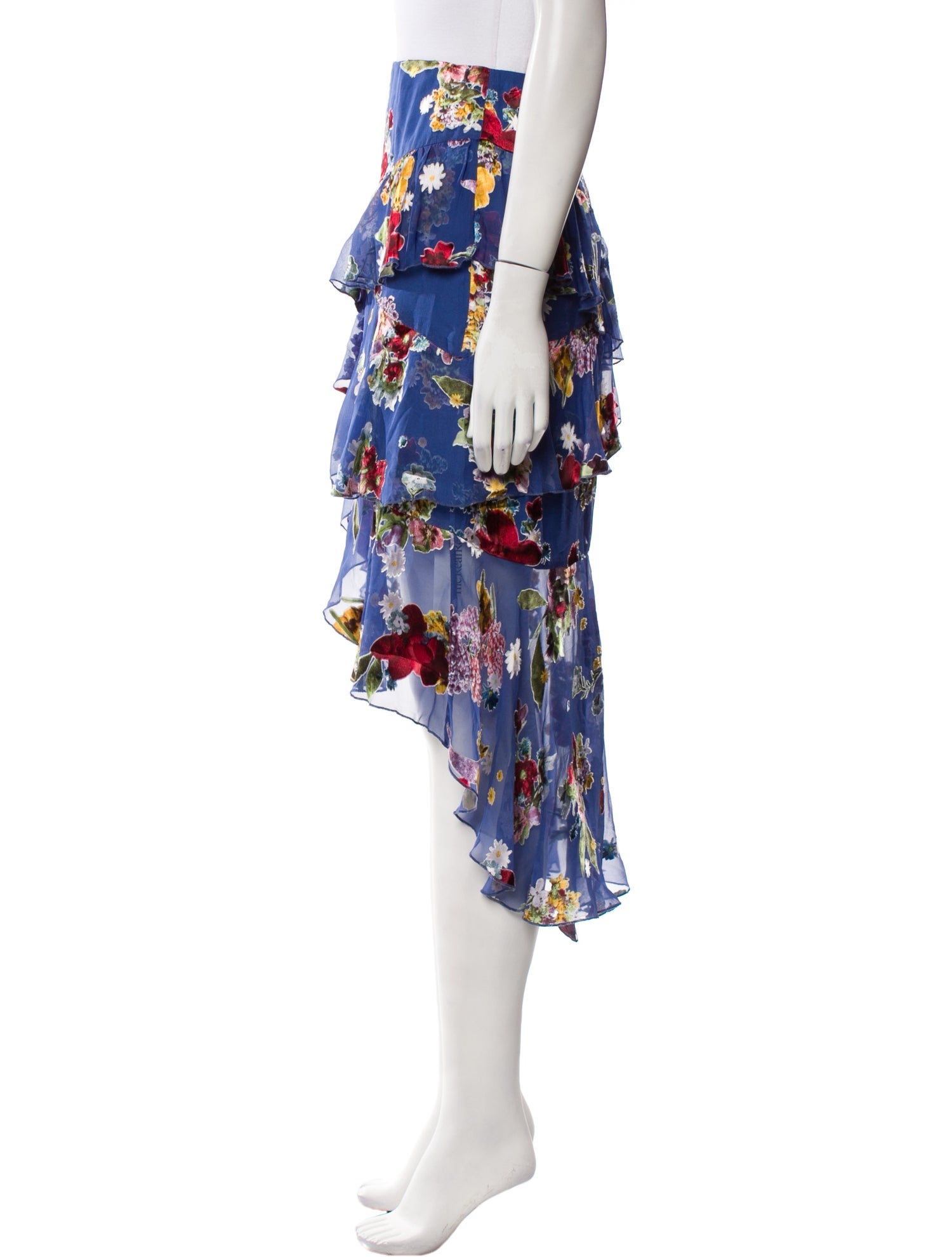 Alice + Olivia Floral Print Midi Length Skirt